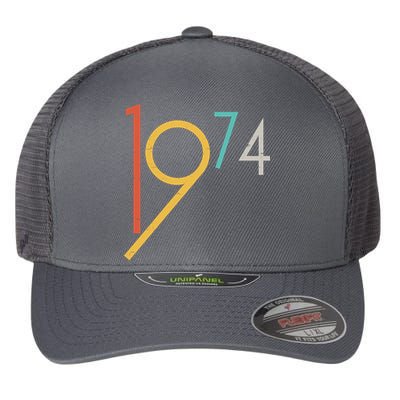Retro Vintage 1974 50th Birthday Flexfit Unipanel Trucker Cap