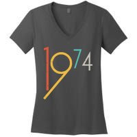 Retro Vintage 1974 50th Birthday Women's V-Neck T-Shirt