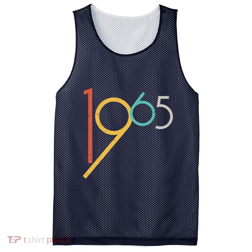 Retro Vintage 1965 60th Birthday Mesh Reversible Basketball Jersey Tank