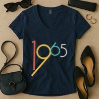 Retro Vintage 1965 60th Birthday Women's V-Neck T-Shirt