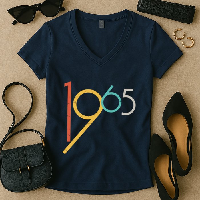 Retro Vintage 1965 60th Birthday Women's V-Neck T-Shirt