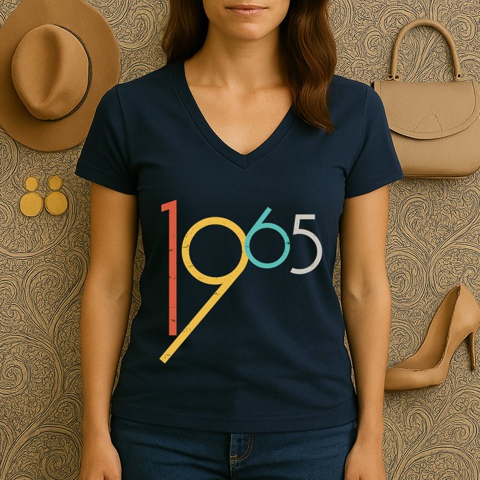 Retro Vintage 1965 60th Birthday Women's V-Neck T-Shirt