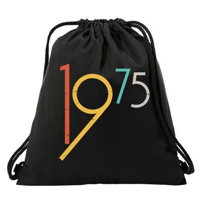 Retro Vintage 1975 50th Birthday Drawstring Bag