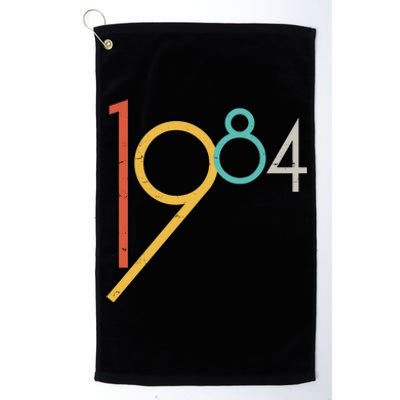 Retro Vintage 1984 40th Birthday Platinum Collection Golf Towel