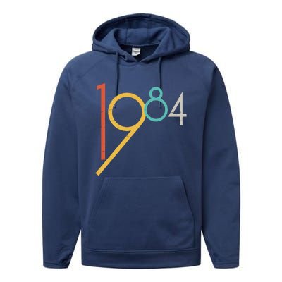 Retro Vintage 1984 40th Birthday Performance Fleece Hoodie