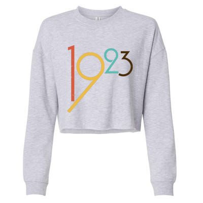 Retro Vintage 1923 100th Birthday Cropped Pullover Crew