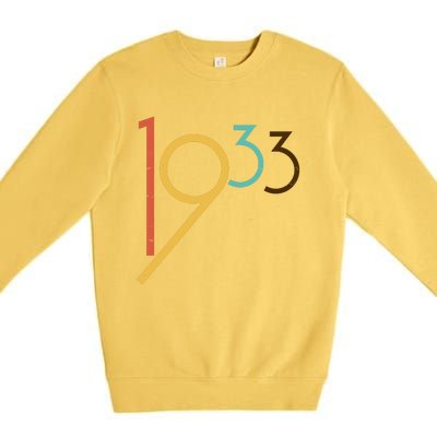 Retro Vintage 1933 90th Birthday Premium Crewneck Sweatshirt