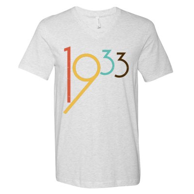 Retro Vintage 1933 90th Birthday V-Neck T-Shirt