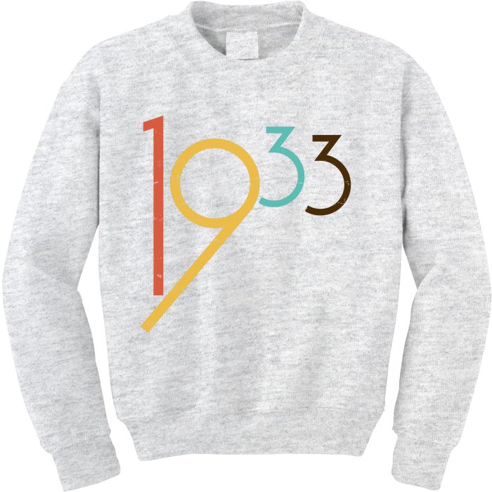 Retro Vintage 1933 90th Birthday Kids Sweatshirt