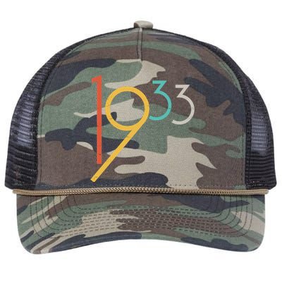 Retro Vintage 1933 90th Birthday Retro Rope Trucker Hat Cap