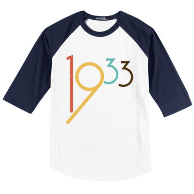 Retro Vintage 1933 90th Birthday Baseball Sleeve Shirt