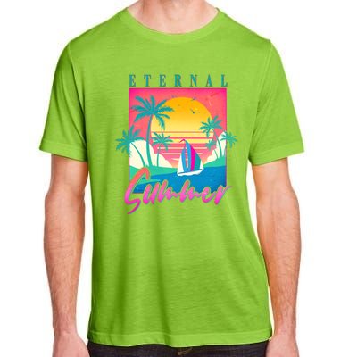 Retro Vintage 1980s Eternal Summer Tropical Vacation Time Adult ChromaSoft Performance T-Shirt