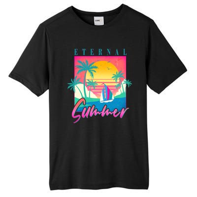 Retro Vintage 1980s Eternal Summer Tropical Vacation Time Tall Fusion ChromaSoft Performance T-Shirt