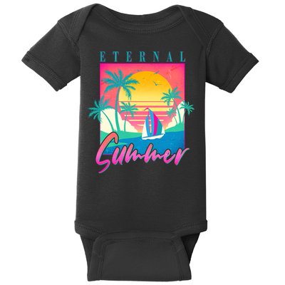 Retro Vintage 1980s Eternal Summer Tropical Vacation Time Baby Bodysuit