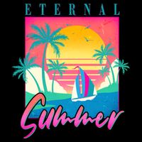 Retro Vintage 1980s Eternal Summer Tropical Vacation Time Visor