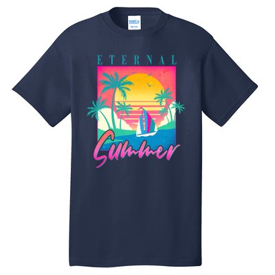 Retro Vintage 1980s Eternal Summer Tropical Vacation Time Tall T-Shirt