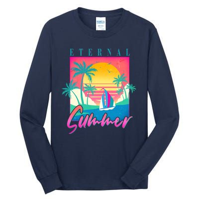 Retro Vintage 1980s Eternal Summer Tropical Vacation Time Tall Long Sleeve T-Shirt