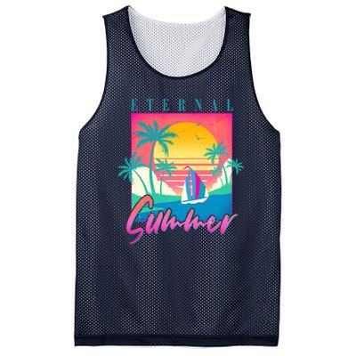 Retro Vintage 1980s Eternal Summer Tropical Vacation Time Mesh Reversible Basketball Jersey Tank