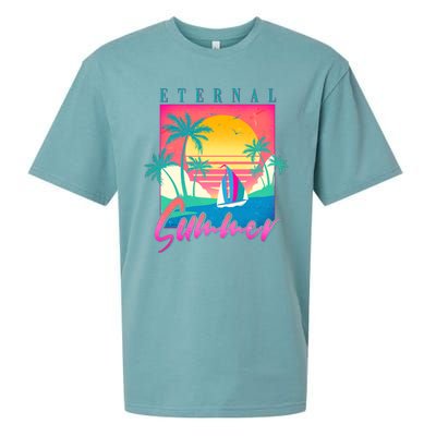 Retro Vintage 1980s Eternal Summer Tropical Vacation Time Sueded Cloud Jersey T-Shirt