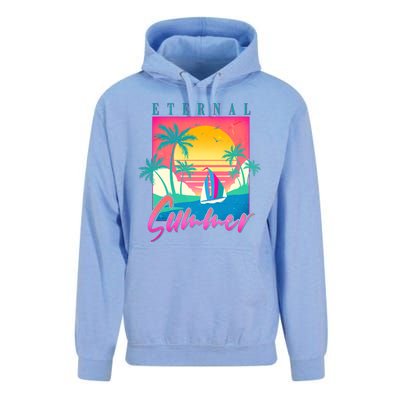 Retro Vintage 1980s Eternal Summer Tropical Vacation Time Unisex Surf Hoodie