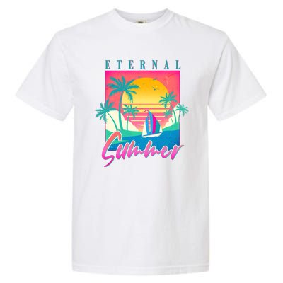 Retro Vintage 1980s Eternal Summer Tropical Vacation Time Garment-Dyed Heavyweight T-Shirt