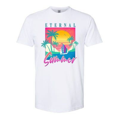 Retro Vintage 1980s Eternal Summer Tropical Vacation Time Softstyle® CVC T-Shirt