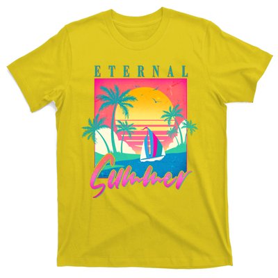 Retro Vintage 1980s Eternal Summer Tropical Vacation Time T-Shirt