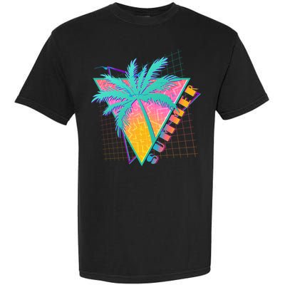 Retro Vintage 1980s Summer Palm Tree Summer Vacation Time Garment-Dyed Heavyweight T-Shirt
