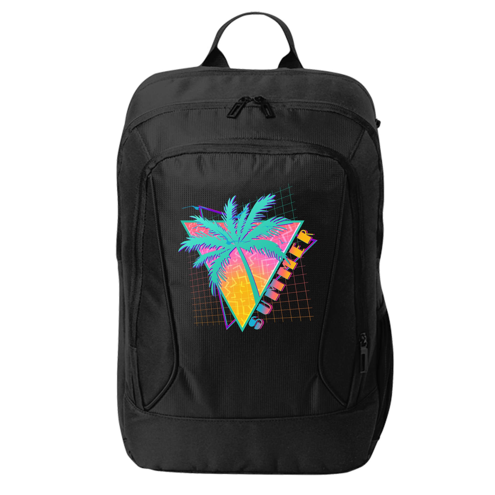 Retro Vintage 1980s Summer Palm Tree Summer Vacation Time City Backpack