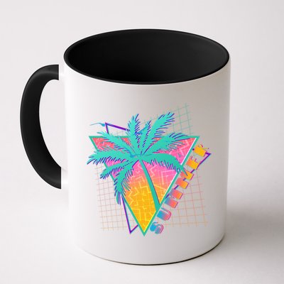 Retro Vintage 1980s Summer Palm Tree Summer Vacation Time Mug
