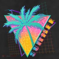 Retro Vintage 1980s Summer Palm Tree Summer Vacation Time Trucker Hat