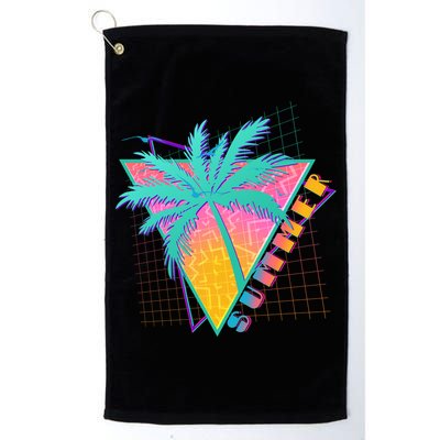 Retro Vintage 1980s Summer Palm Tree Summer Vacation Time Golf Towel