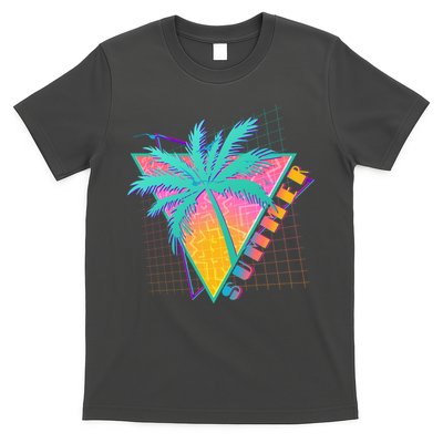 Retro Vintage 1980s Summer Palm Tree Summer Vacation Time T-Shirt