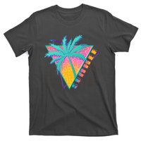 Retro Vintage 1980s Summer Palm Tree Summer Vacation Time T-Shirt