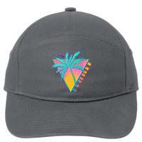 Retro Vintage 1980s Summer Palm Tree Summer Vacation Time 7-Panel Snapback Hat