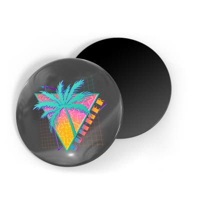 Retro Vintage 1980s Summer Palm Tree Summer Vacation Time Magnet