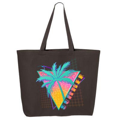 Retro Vintage 1980s Summer Palm Tree Summer Vacation Time 25L Jumbo Tote