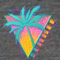Retro Vintage 1980s Summer Palm Tree Summer Vacation Time Baby Bodysuit