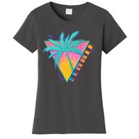 Retro Vintage 1980s Summer Palm Tree Summer Vacation Time Women's T-Shirt