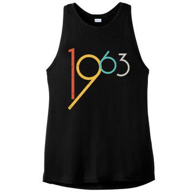 Retro Vintage 1963 60th Birthday Ladies PosiCharge Tri-Blend Wicking Tank