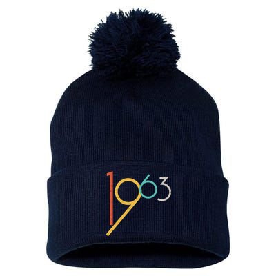 Retro Vintage 1963 60th Birthday Pom Pom 12in Knit Beanie