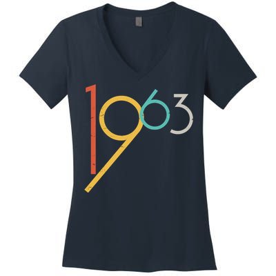 Retro Vintage 1963 60th Birthday Women's V-Neck T-Shirt