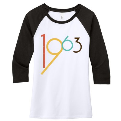 Retro Vintage 1963 60th Birthday Women's Tri-Blend 3/4-Sleeve Raglan Shirt