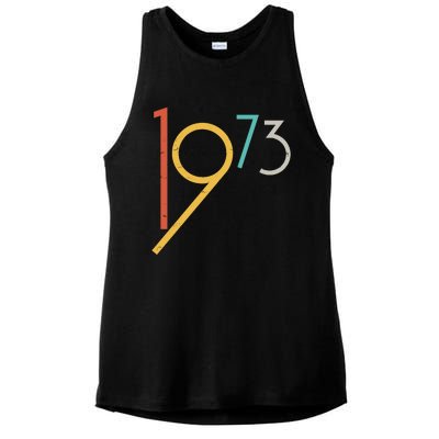 Retro Vintage 1973 50th Birthday Ladies PosiCharge Tri-Blend Wicking Tank