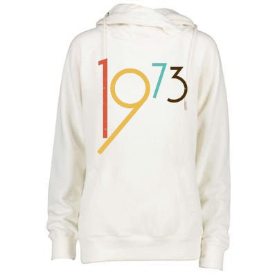 Retro Vintage 1973 50th Birthday Womens Funnel Neck Pullover Hood