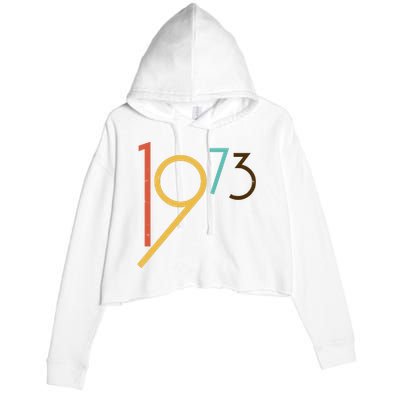 Retro Vintage 1973 50th Birthday Crop Fleece Hoodie