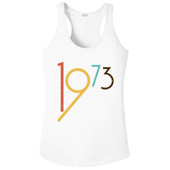 Retro Vintage 1973 50th Birthday Ladies PosiCharge Competitor Racerback Tank