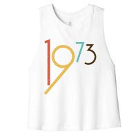 Retro Vintage 1973 50th Birthday Women's Racerback Cropped Tank