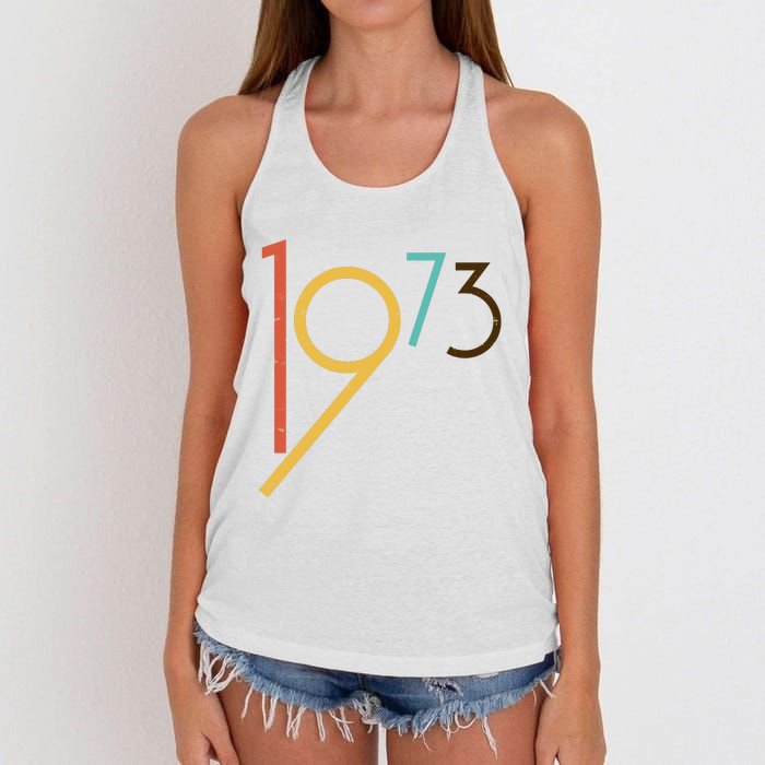 Retro Vintage 1973 50th Birthday Women's Knotted Racerback Tank