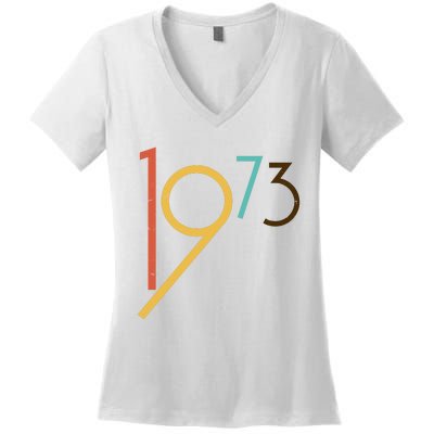 Retro Vintage 1973 50th Birthday Women's V-Neck T-Shirt